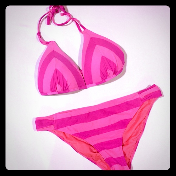 bright striped bikini